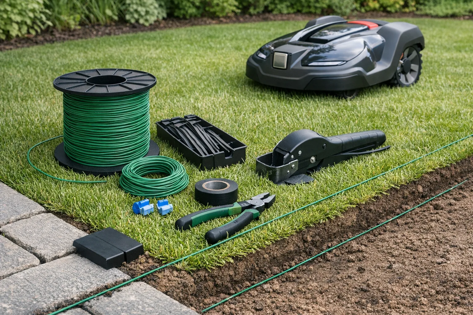 Maehroboter-Grenzkabel verlegen: Anleitung fuer optimale Rasenabdeckung