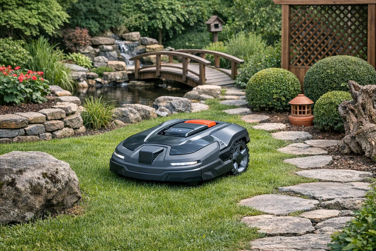 Maehroboter fuer komplexe Gaerten mit vielen Hindernissen kaufen